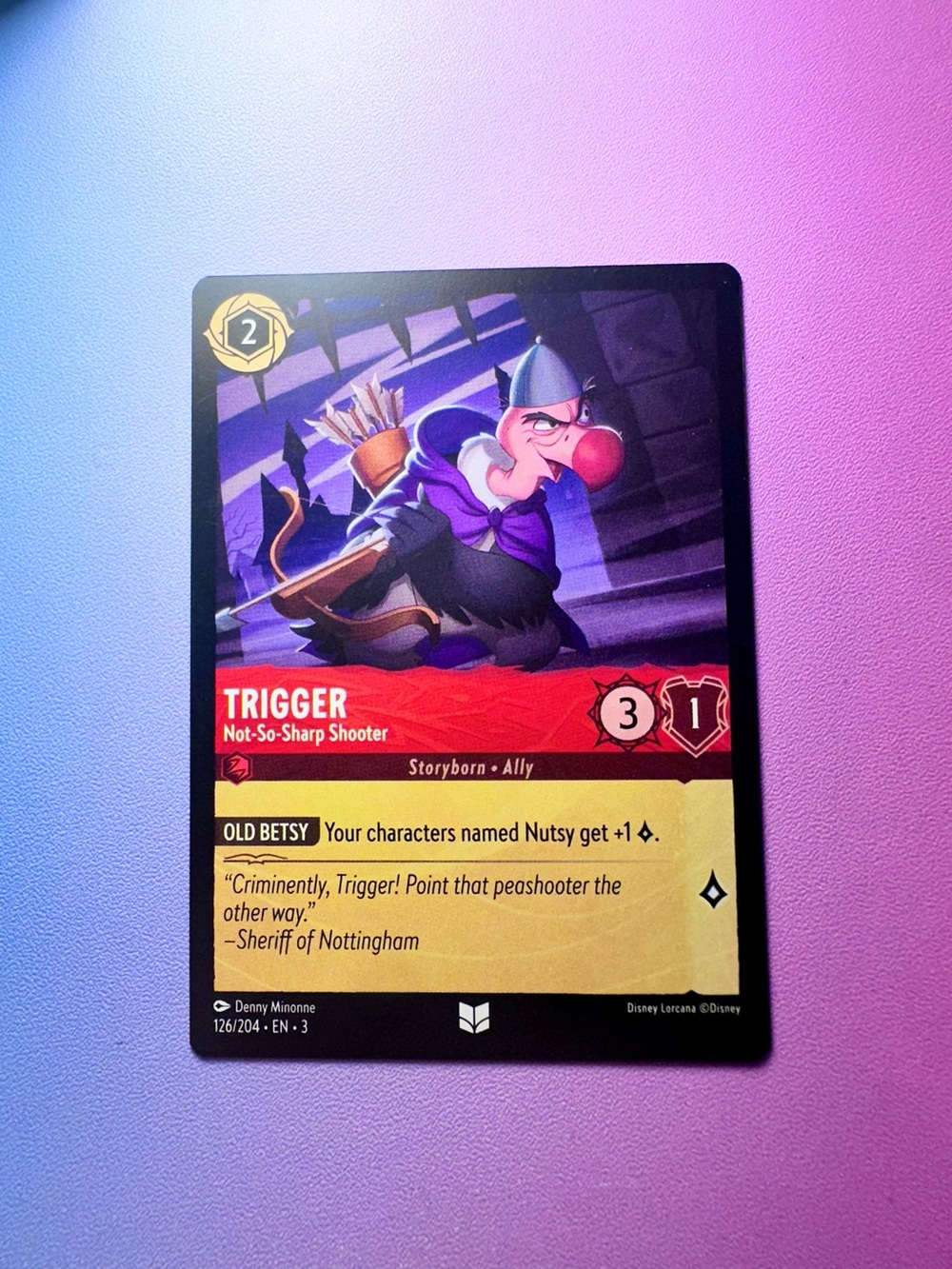 trigger [robin hood] - 126/204 (uncommon) — lorcana: into the inklands